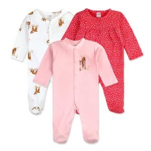 3 pcs set high quality 100% cotton Baby Rompers/baby sleep suits (0-12 months)