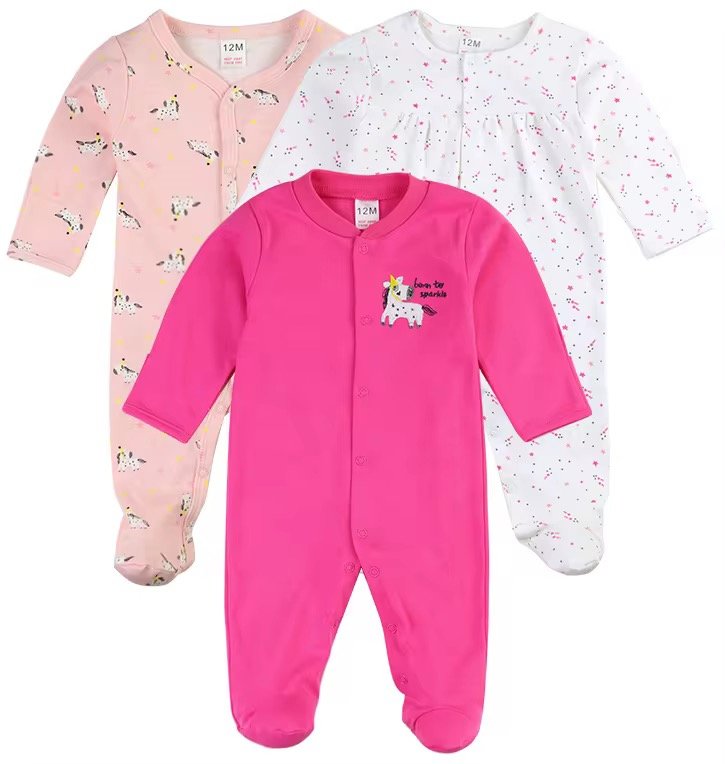 3 pcs set high quality 100% cotton Baby Rompers/baby sleep suits (0-12 months) 3 pcs set high quality 100% cotton Baby Rompers/baby sleep suits (0-12 months)