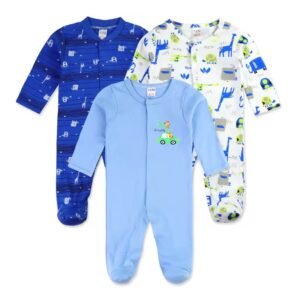 3 pcs set high quality 100% cotton Baby Rompers/baby sleep suits (0-12 months)
