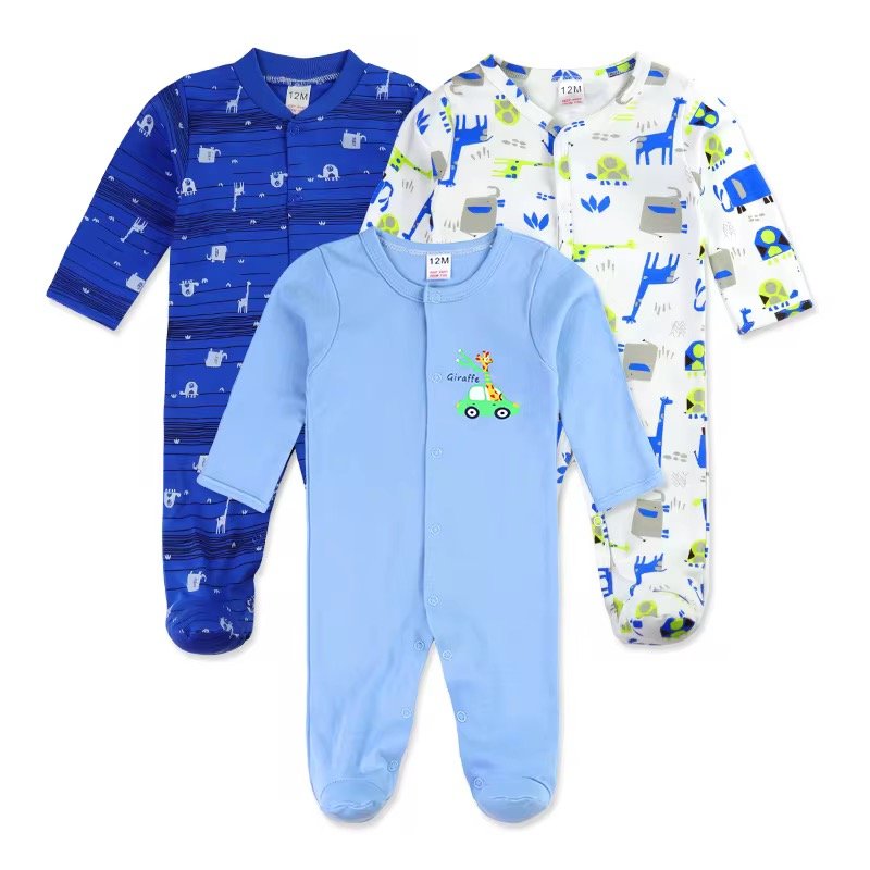 3 pcs set high quality 100% cotton Baby Rompers/baby sleep suits (0-12 months) 3 pcs set high quality 100% cotton Baby Rompers/baby sleep suits (0-12 months)