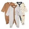 3 pcs set high quality 100% cotton Baby Rompers/baby sleep suits (0-12 months)