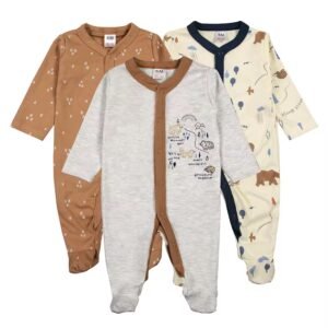 3 pcs set high quality 100% cotton Baby Rompers/baby sleep suits (0-12 months)