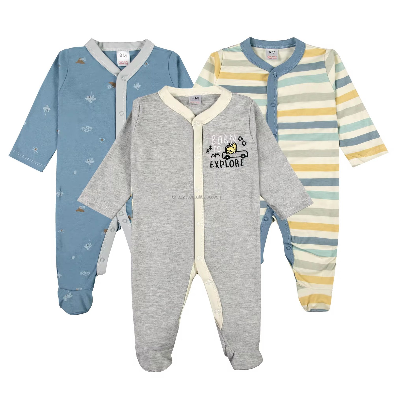 3 pcs set high quality 100% cotton Baby Rompers/baby sleep suits (0-12 months) 3 pcs set high quality 100% cotton Baby Rompers/baby sleep suits (0-12 months)