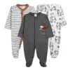 3 pcs set high quality 100% cotton Baby Rompers/baby sleep suits (0-12 months)