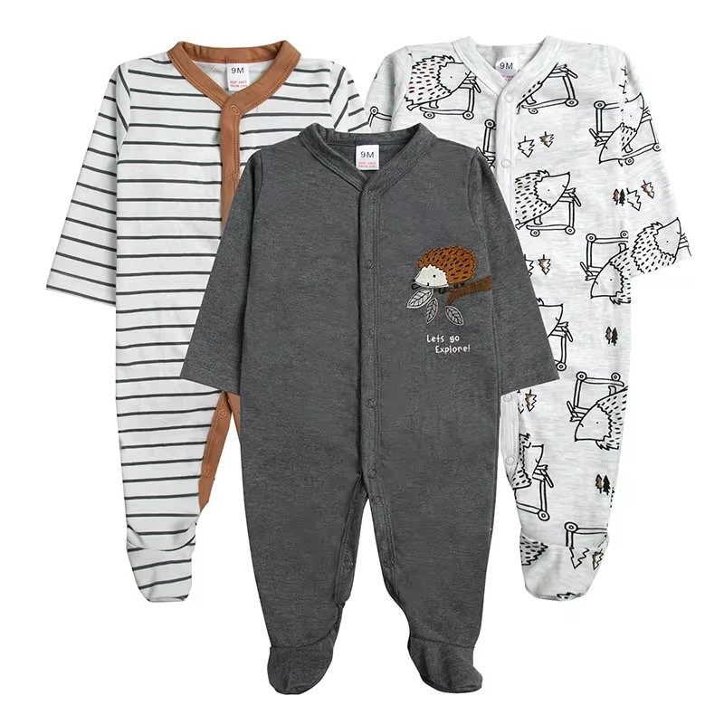 3 pcs set high quality 100% cotton Baby Rompers/baby sleep suits (0-12 months) 3 pcs set high quality 100% cotton Baby Rompers/baby sleep suits (0-12 months)