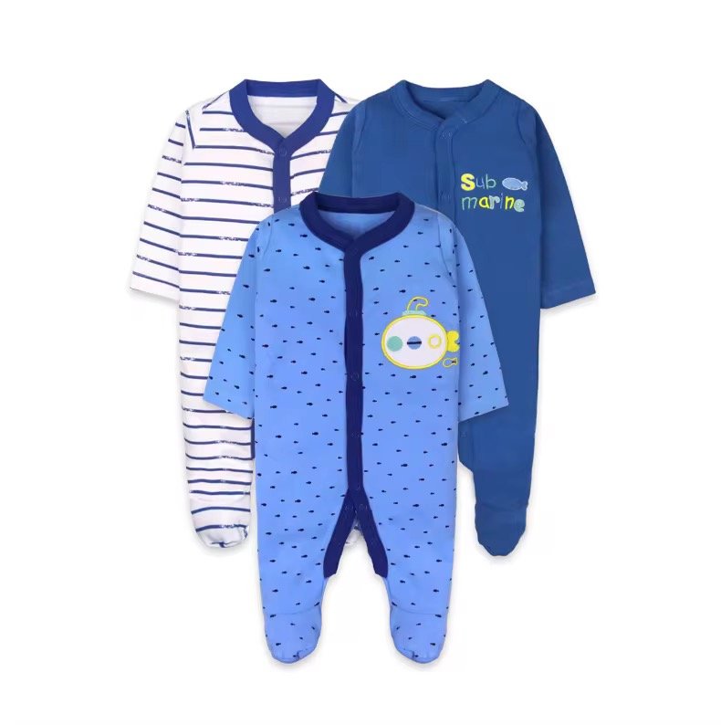 3 pcs set high quality 100% cotton Baby Rompers/baby sleep suits (0-12 months) 3 pcs set high quality 100% cotton Baby Rompers/baby sleep suits (0-12 months)
