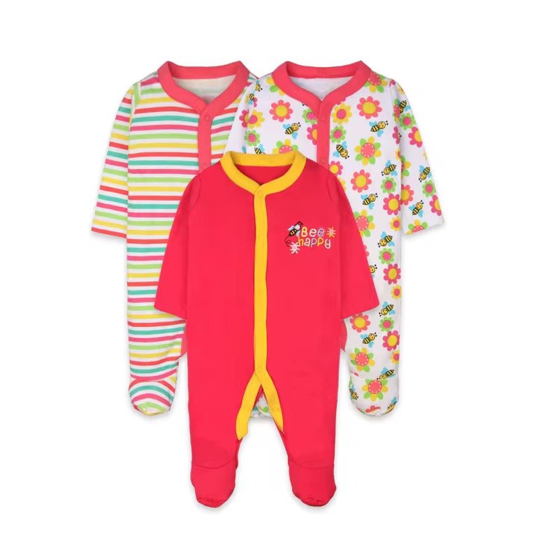 3 pcs set high quality 100% cotton Baby Rompers/baby sleep suits (0-12 months) 3 pcs set high quality 100% cotton Baby Rompers/baby sleep suits (0-12 months)