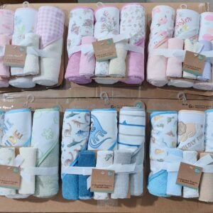 DREAMGRO 6-Piece Hooded Towel & Washcloth Set(Newborn to 12 Months)