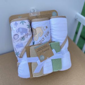 DREAMGRO 6-Piece Hooded baby Towel & Washcloth Set(Newborn to 12 Months)