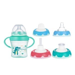 Momeasy 4 in 1 anticolic feeding bottle with replacement spouts