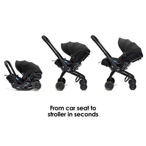 max 2 in 1 Baby Car Seat & Travel Stroller Nitro Black - Convertible 0+ Car Seat and Pram with 3 Recline Positions - Ergonomic Pushchair and Travel System