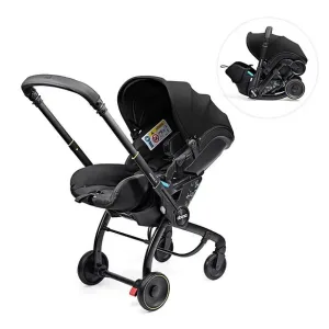 max 2 in 1 Baby Car Seat & Travel Stroller Nitro Black - Convertible 0+ Car Seat and Pram with 3 Recline Positions - Ergonomic Pushchair and Travel System